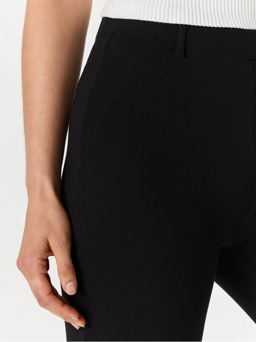 NWT Quince Black Pull On Ponte Pants Straight Leg Four Way Stretch Size XL / 16 - Picture 4 of 12